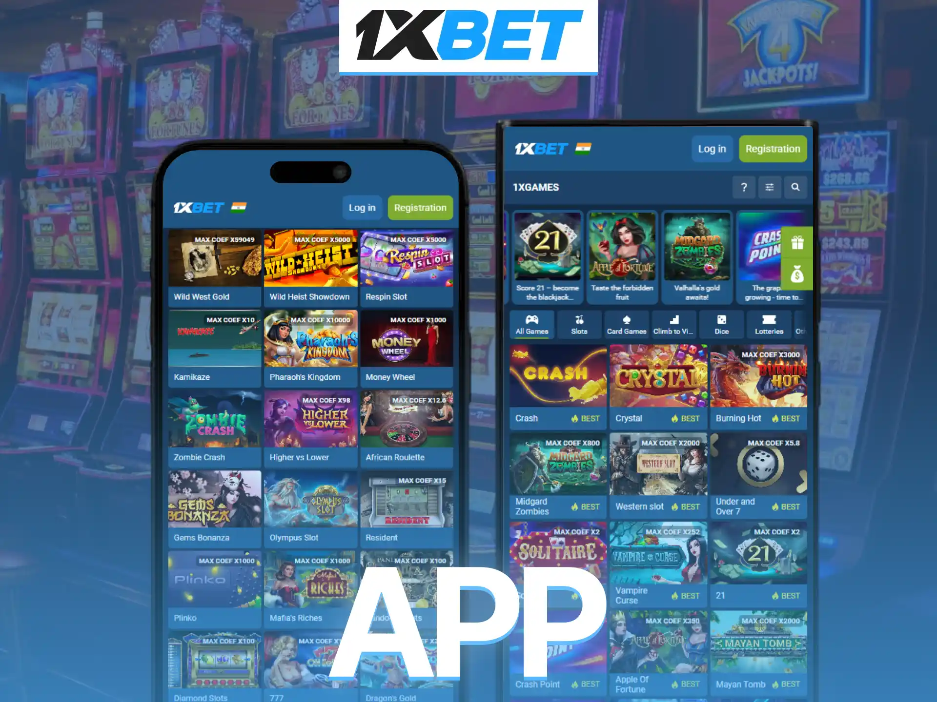 Download the secure mobile application to play your preferred 1xBet games on the go.