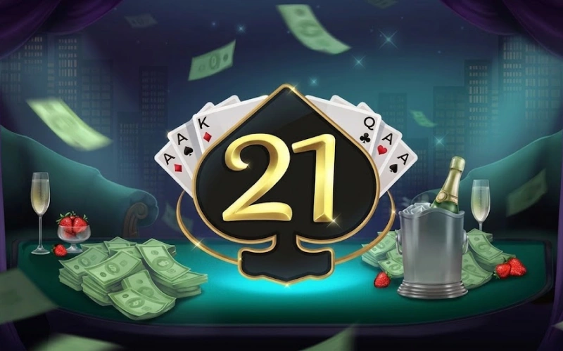 Beat the dealer's score in 21 at 1xBet and grab the pot.