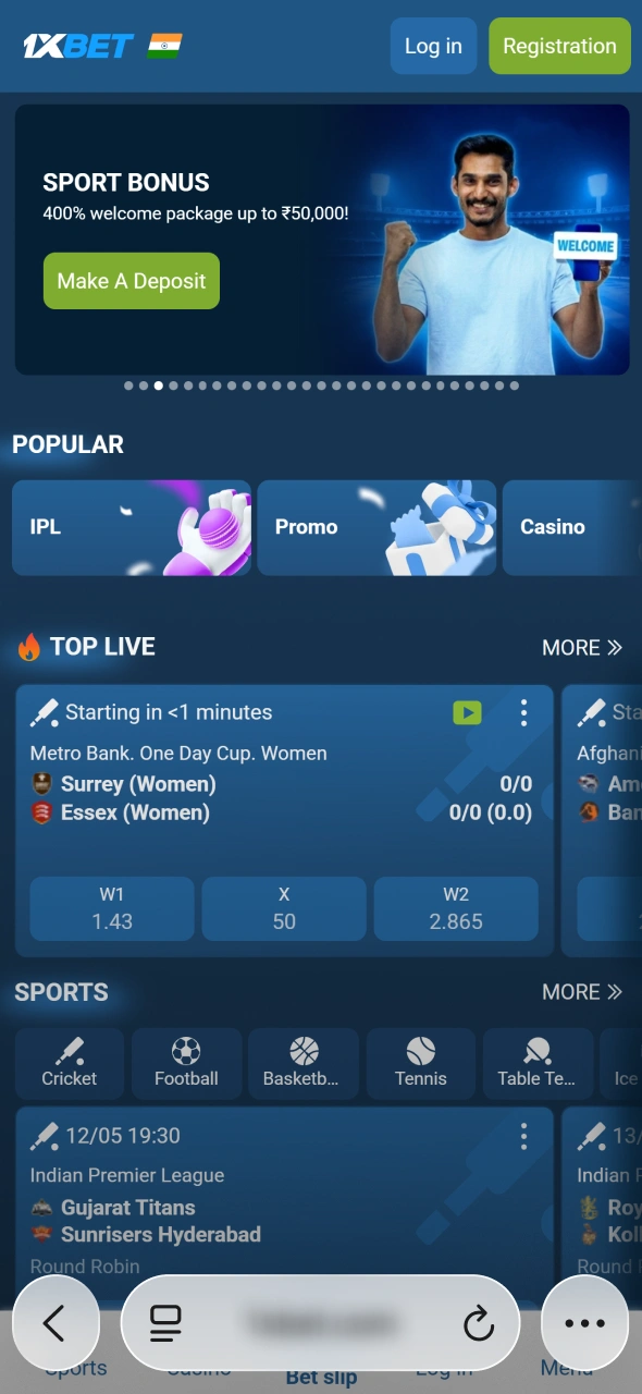 Go to mobile section and access 1xBet app installation instructions easily.