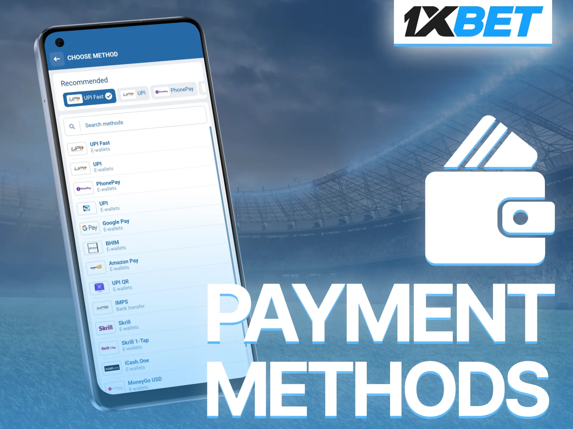 Choose multiple payment options in 1xBet app for secure transactions easily.