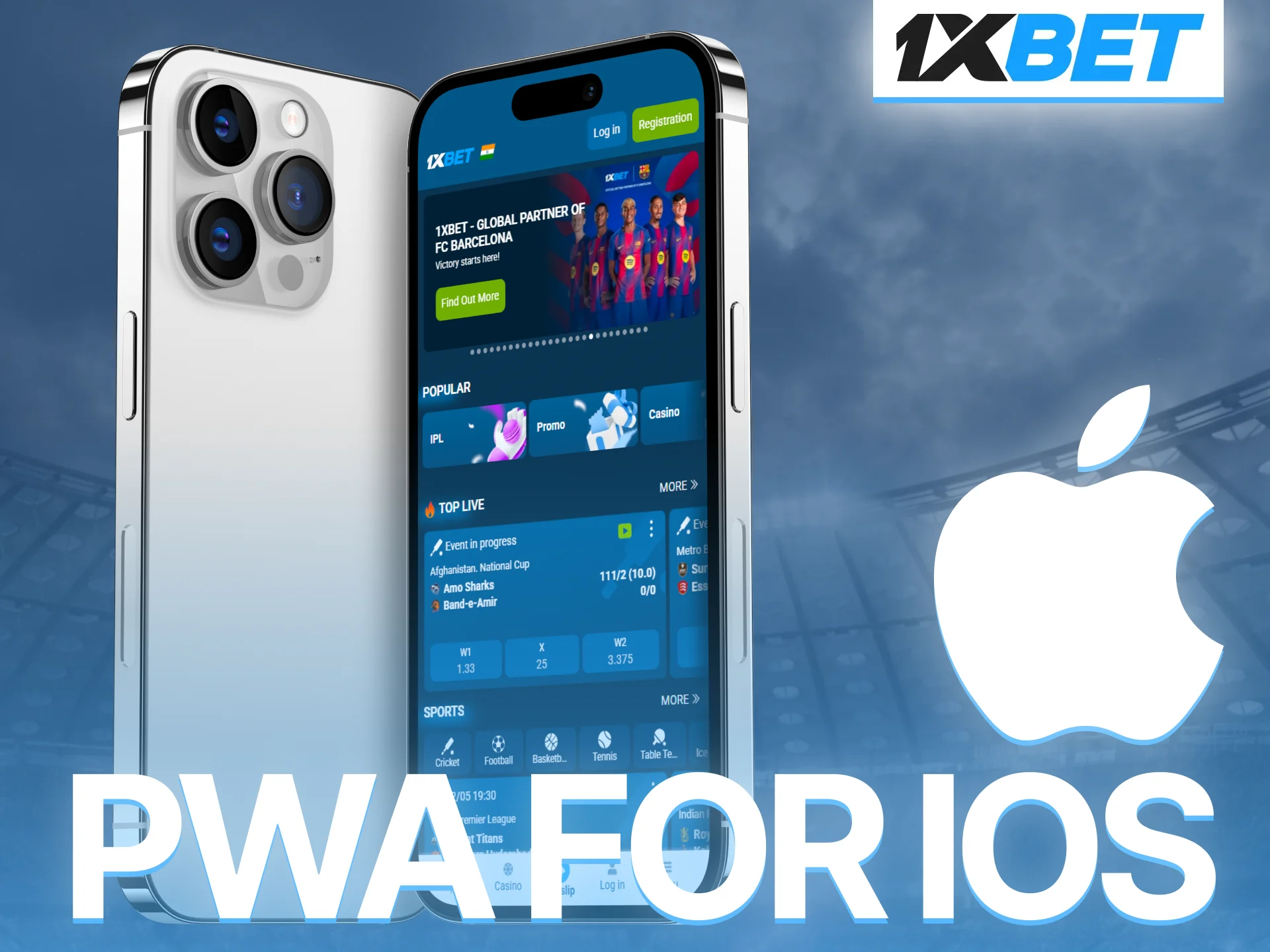 Access 1xBet application on iOS devices without App Store installation process.
