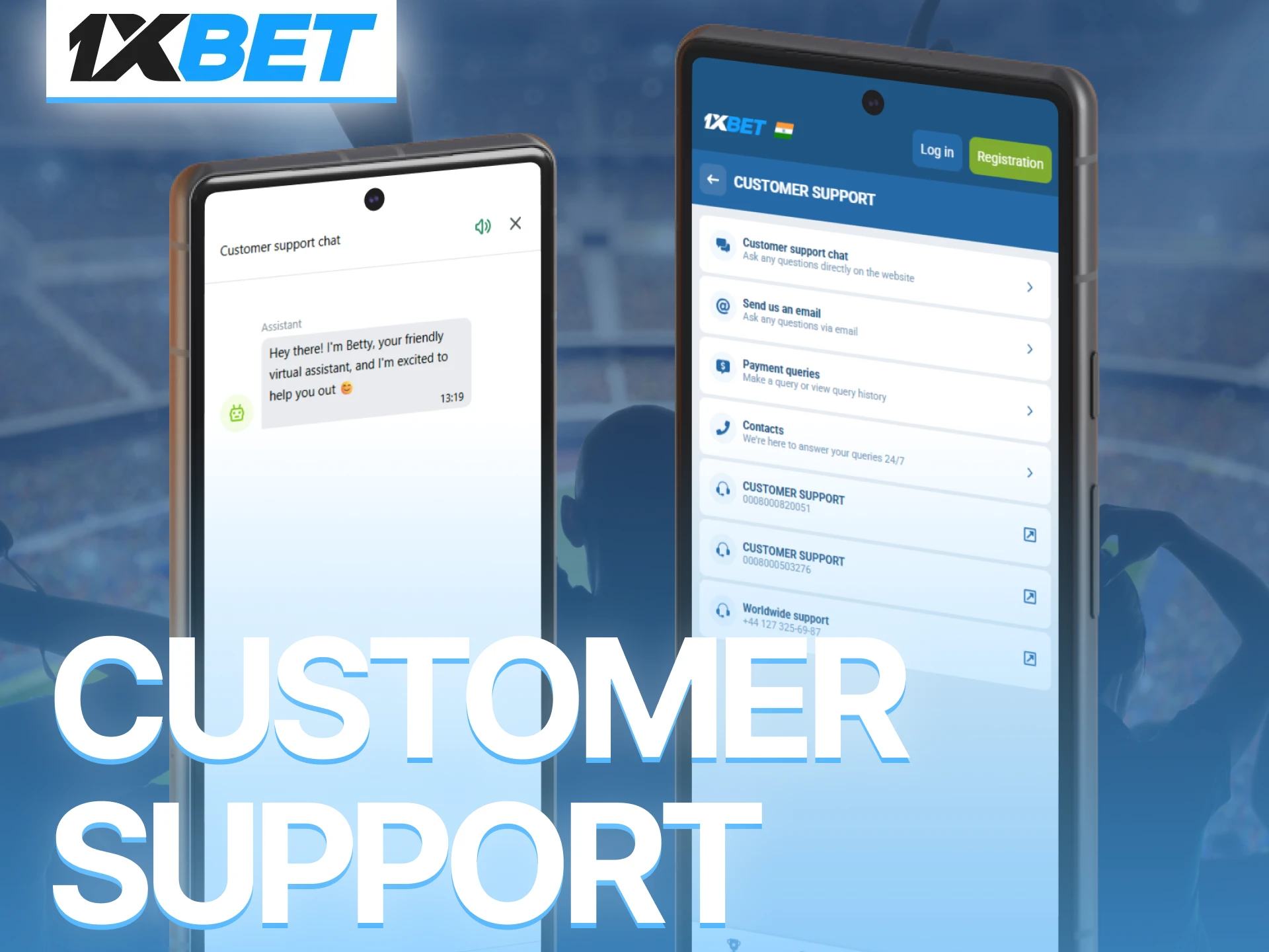 Contact customer support through 1xBet application and receive fast assistance anytime.