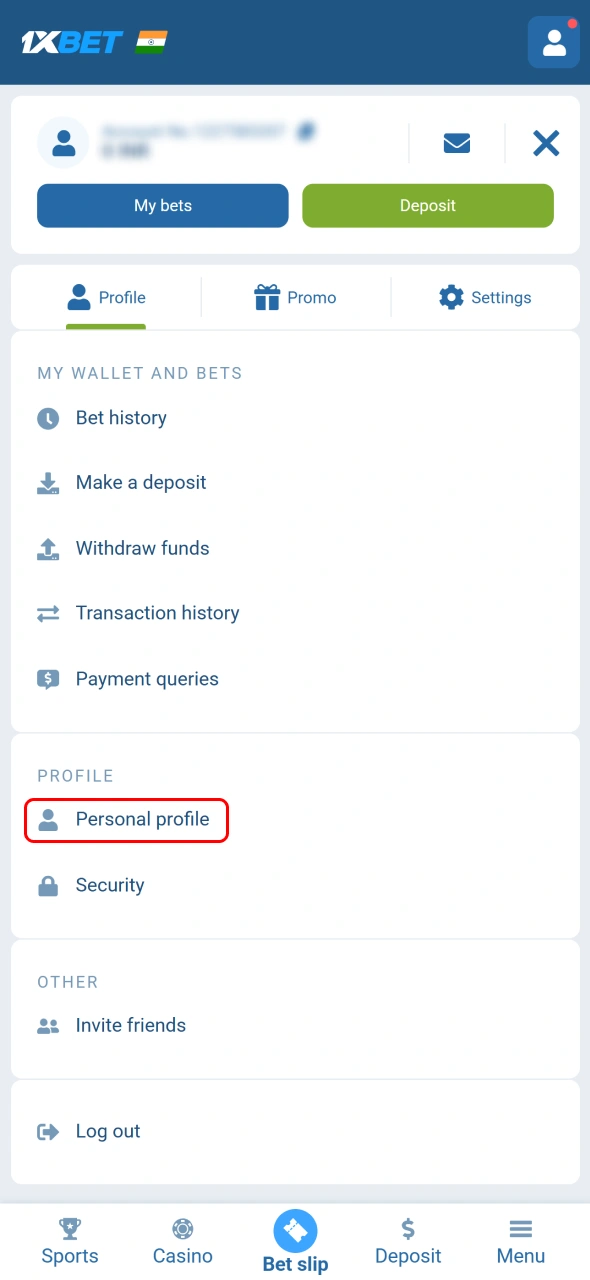 Complete profile settings on 1xBet and personalize your gaming experience.