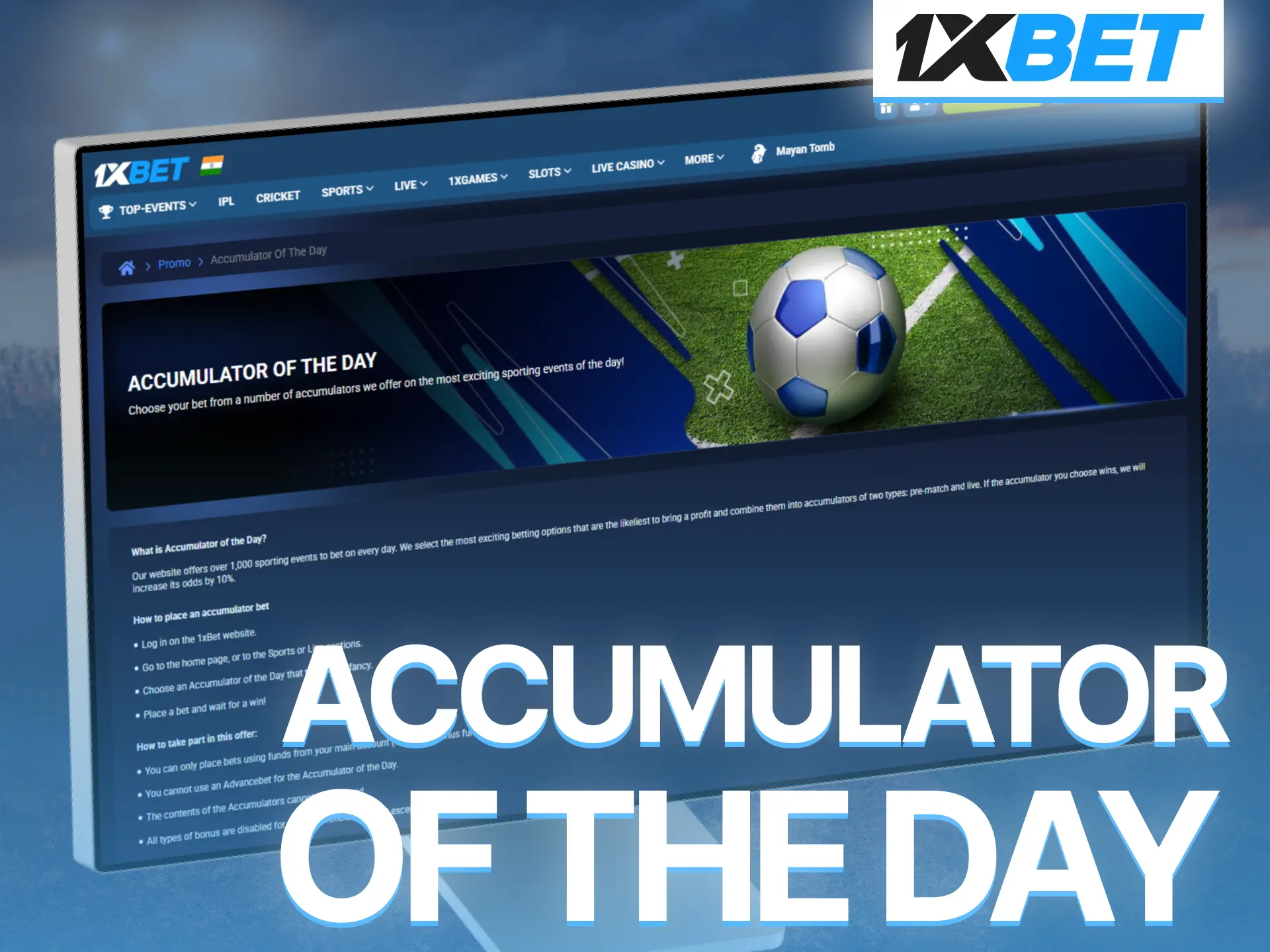 Try Accumulator of the Day on 1xBet and chase bigger winnings.
