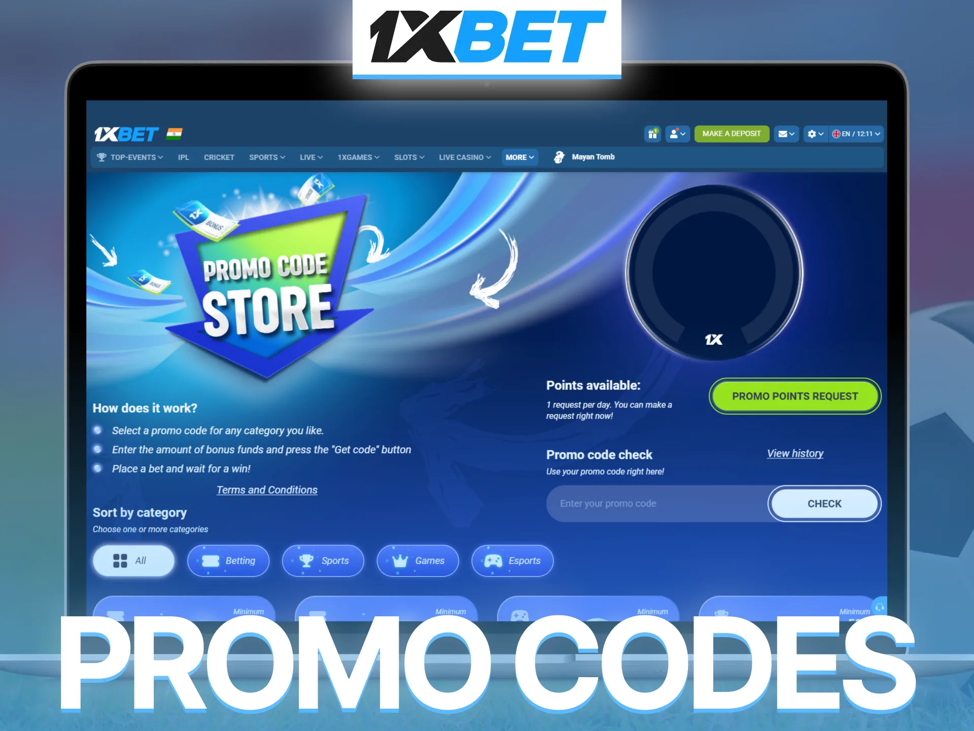 Unlock extra 1xBet bonuses using promo codes and exclusive reward store.