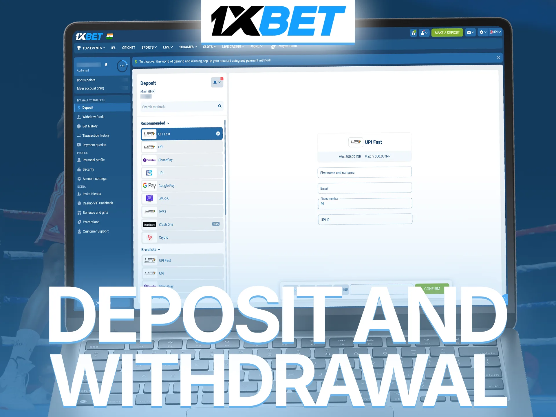 Choose official 1xBet payment methods for secure boxing betting transactions.