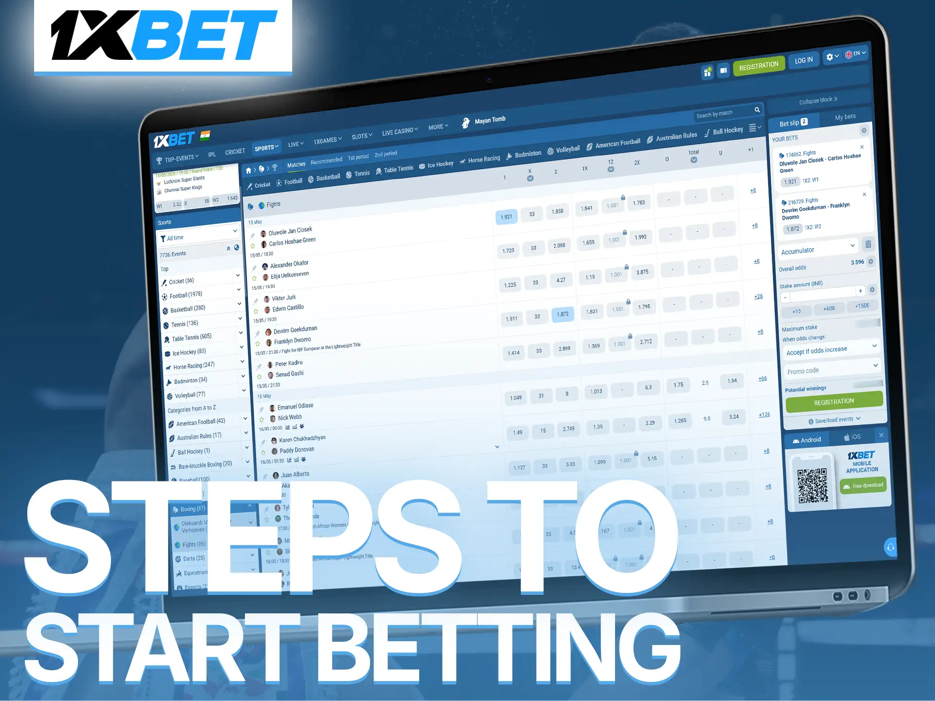 Follow our simple guide to start your boxing betting journey with 1xBet.
