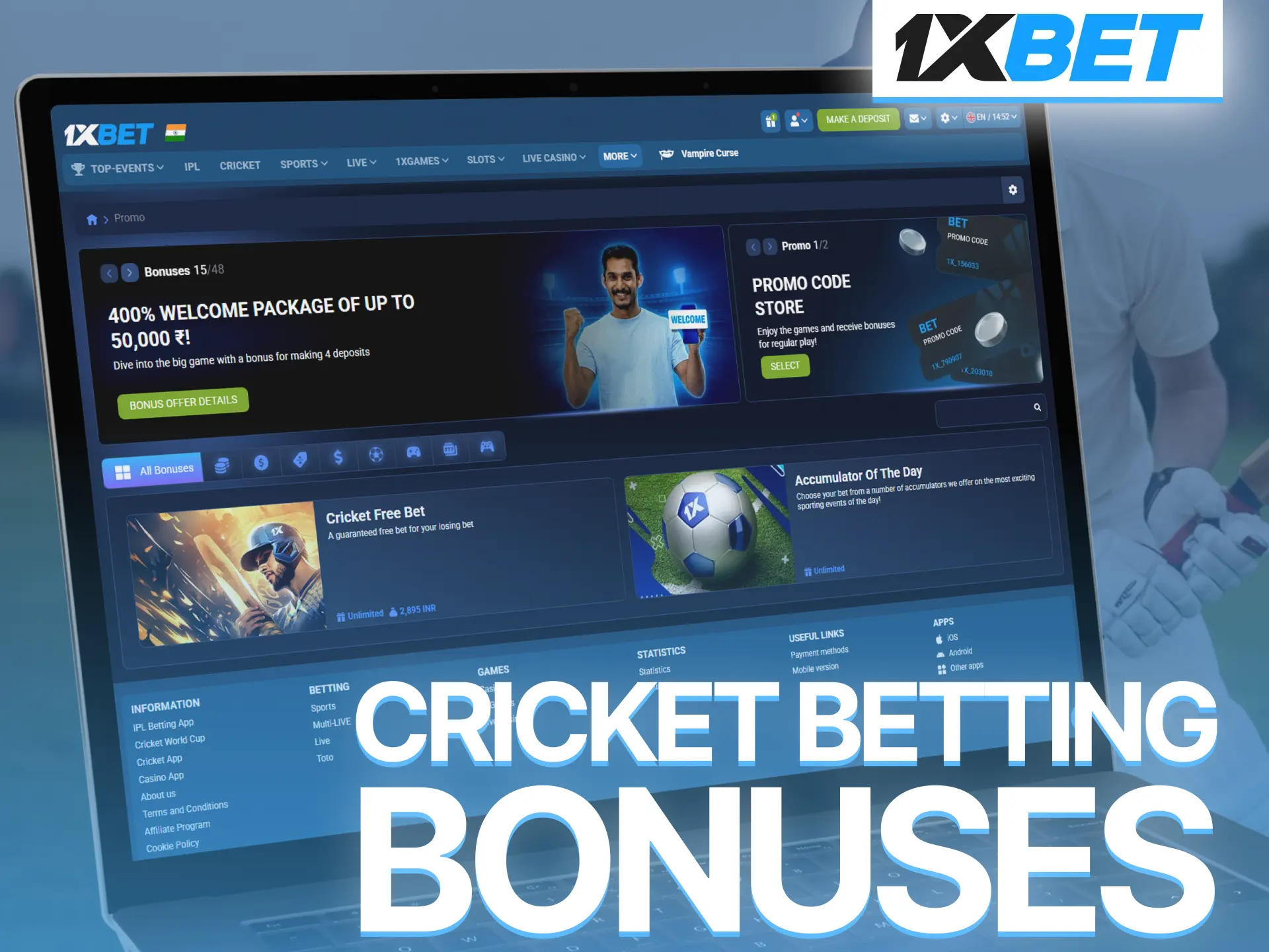 Get extra value on 1xBet with exciting cricket betting bonus offers.
