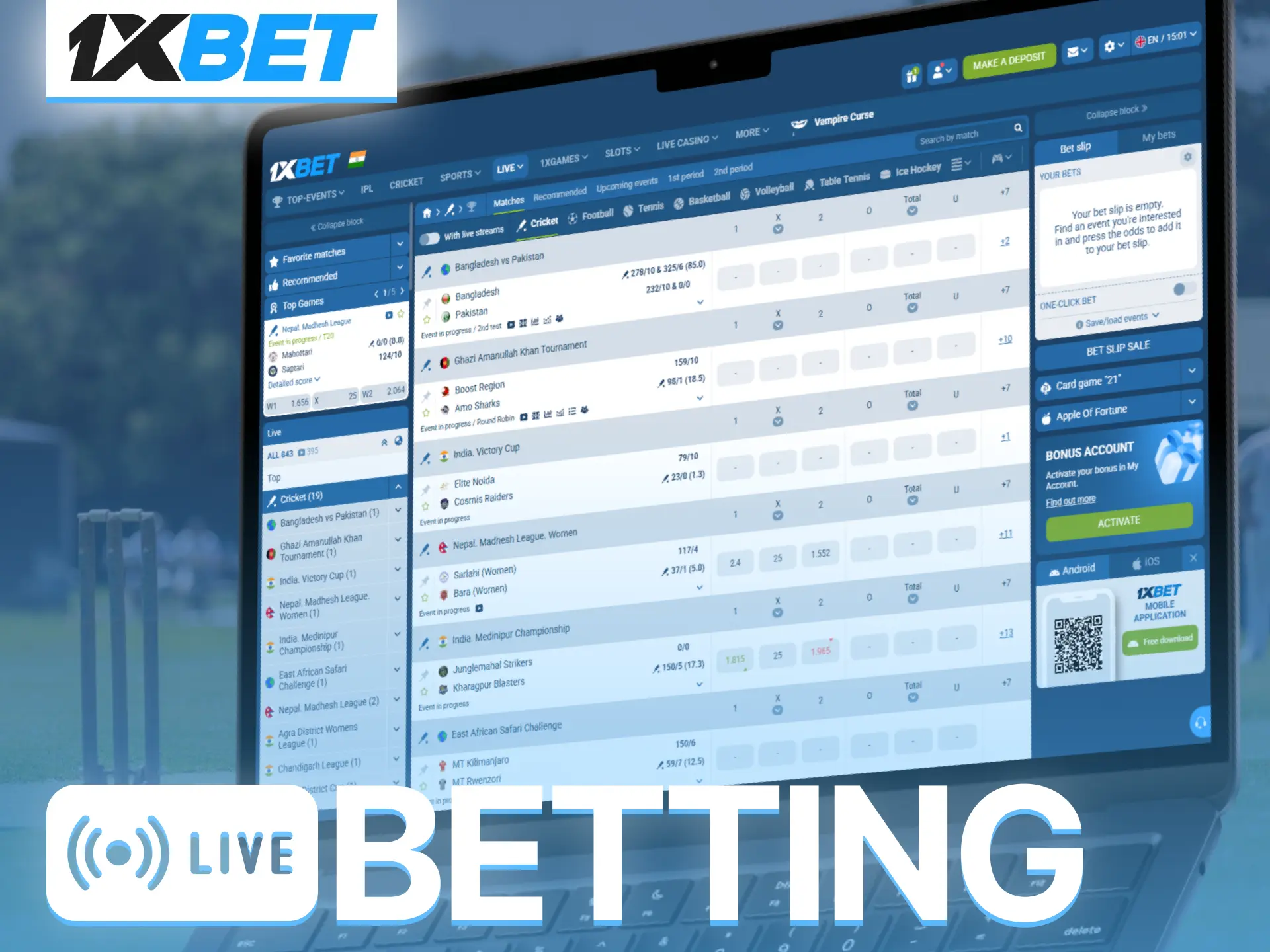 Enhance cricket betting experience on 1xBet using advanced live betting features.
