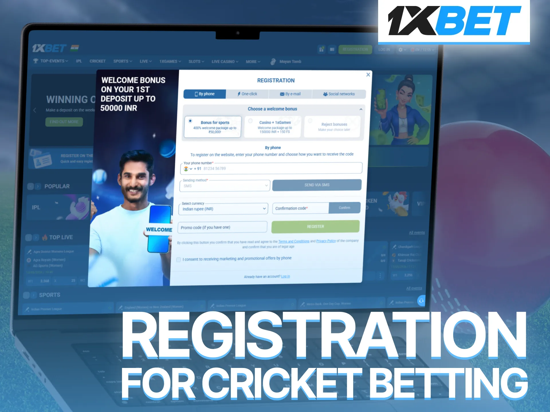 Complete quick 1xBet registration and start cricket betting within minutes easily.