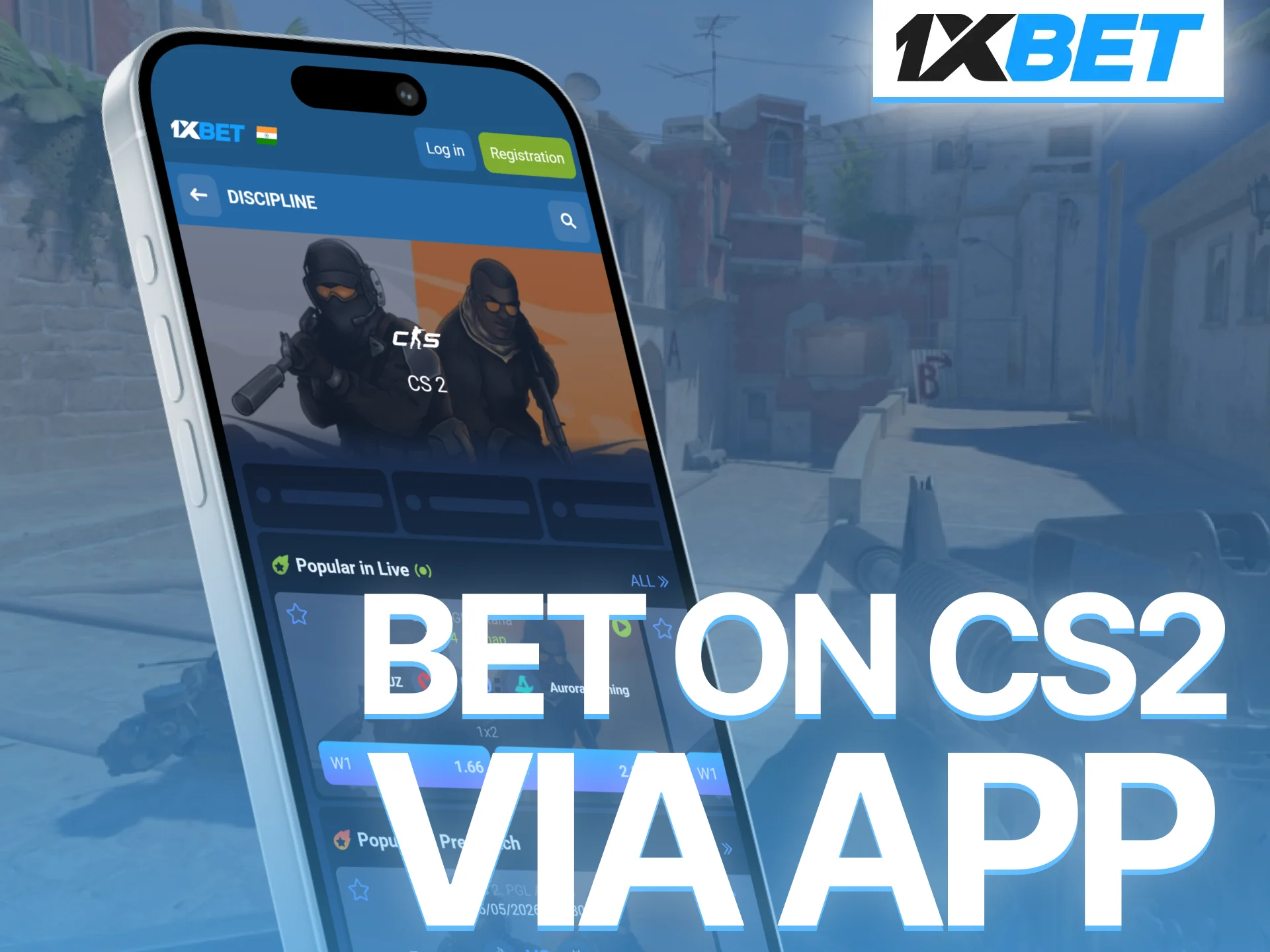 Bet on CS2 anytime using the convenient 1xBet mobile app platform.