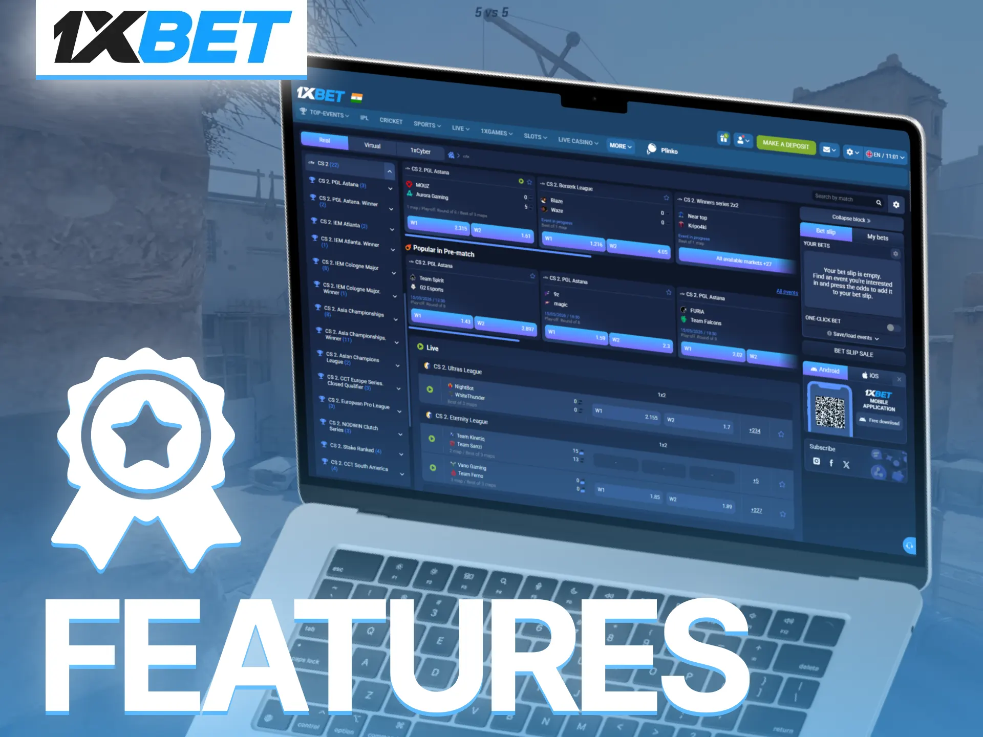 Discover why Indian bettors prefer 1xBet for competitive CS2 betting action.