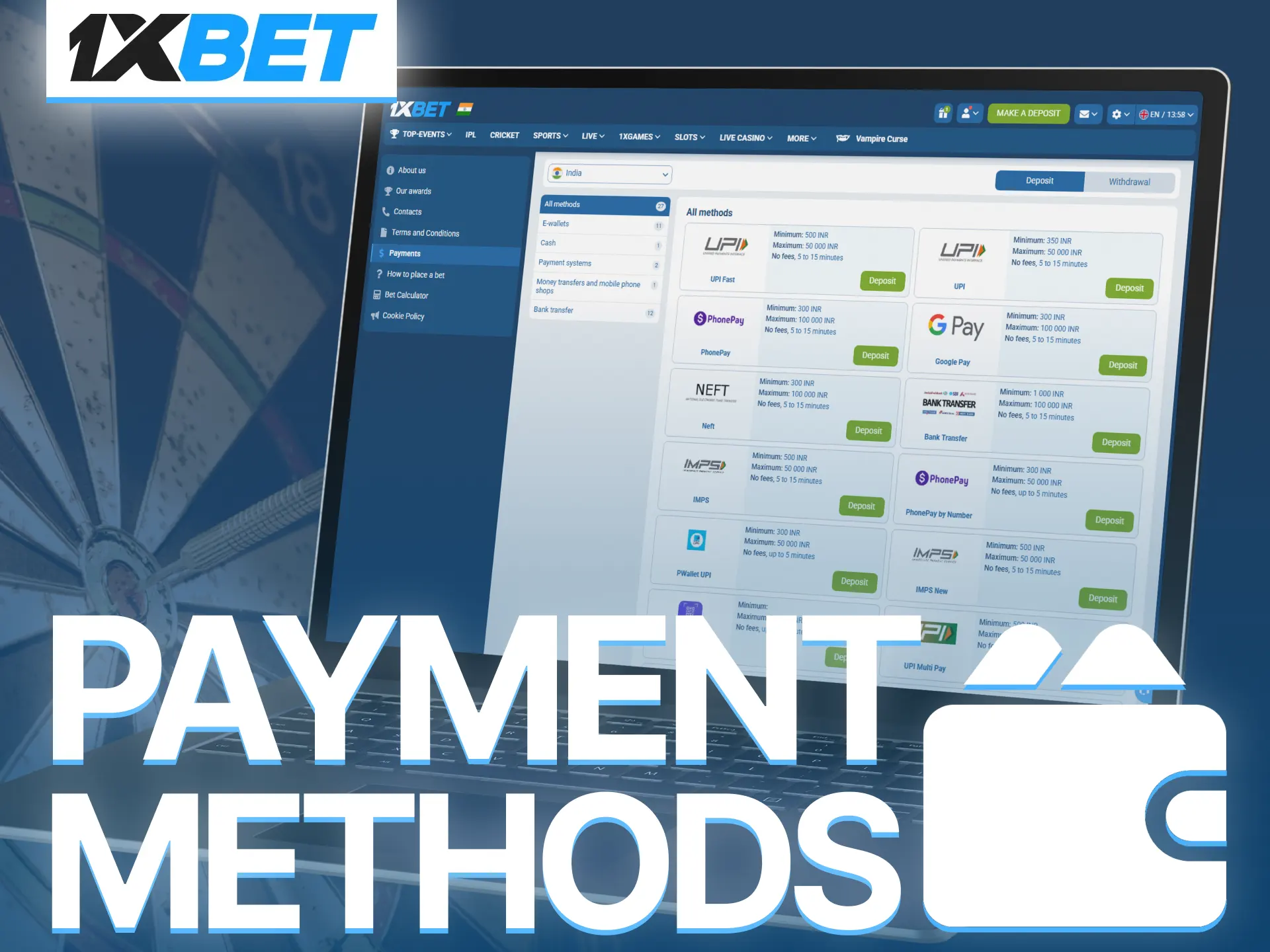 Use secure payment methods on 1xBet for smooth and reliable transactions.