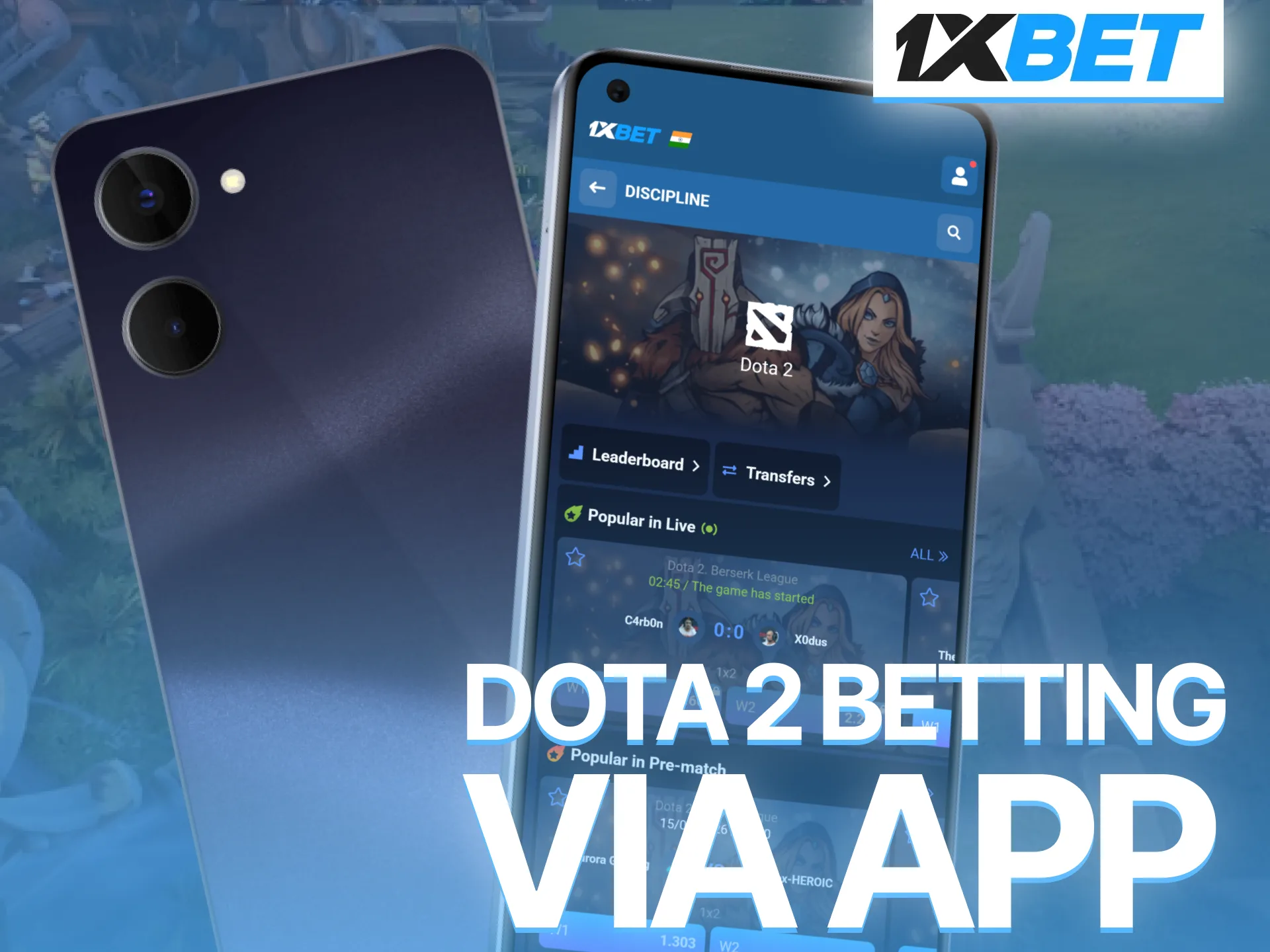 Enjoy Dota 2 betting through the convenient 1xBet mobile app platform.