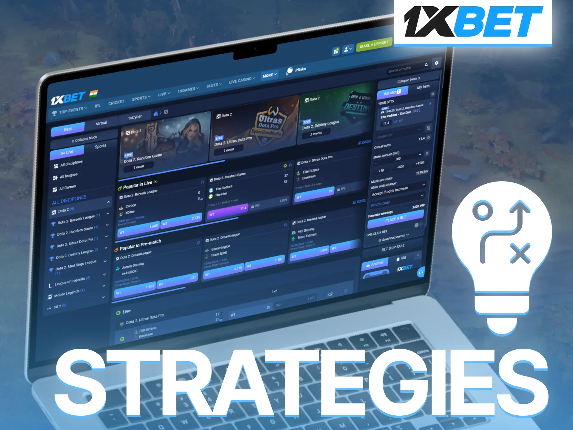 Use smart 1xBet strategies to improve your Dota 2 betting results.