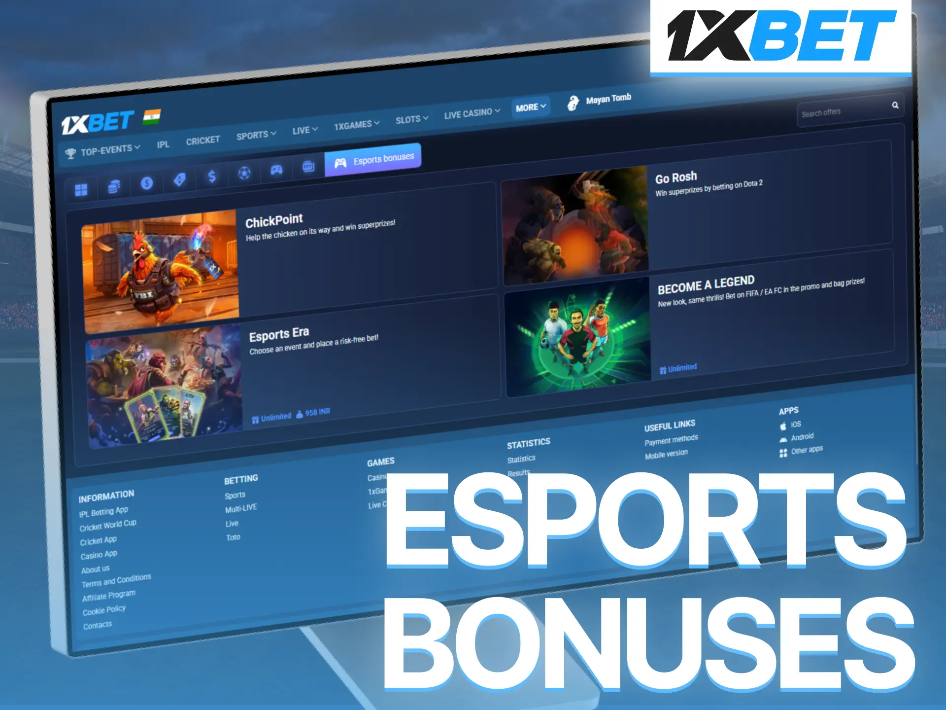 Boost your esports experience on 1xBet with exclusive bonus promotions.