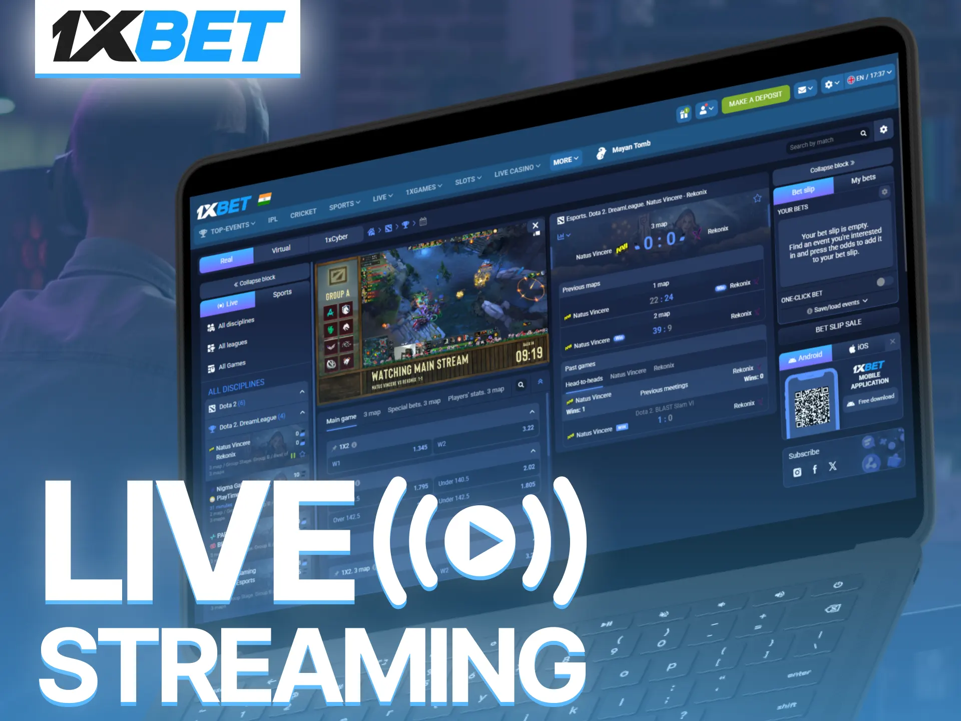 Enjoy real-time esports betting on 1xBet with integrated live streaming.