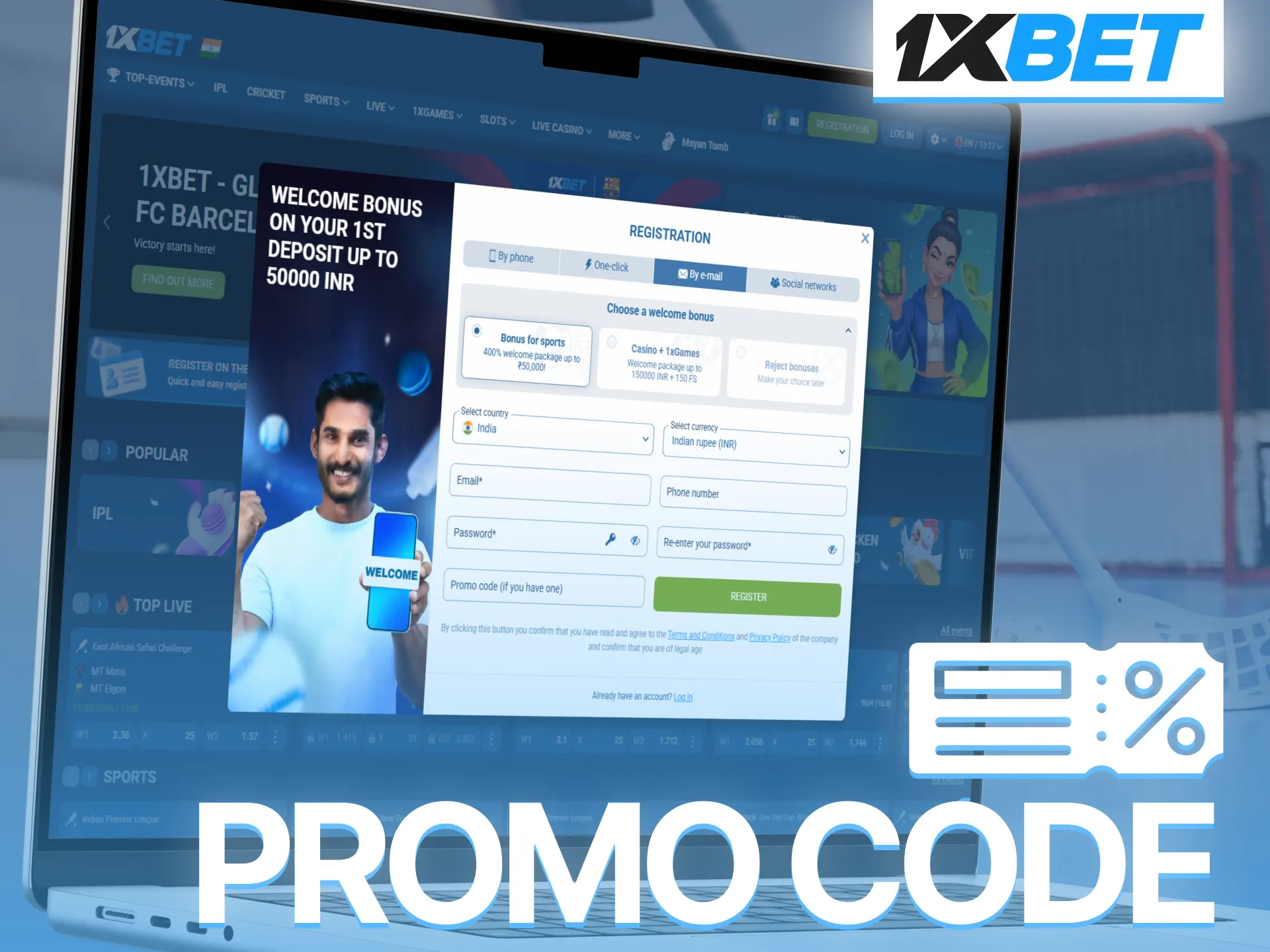 Unlock special 1xBet bonuses using promo code during registration process easily.