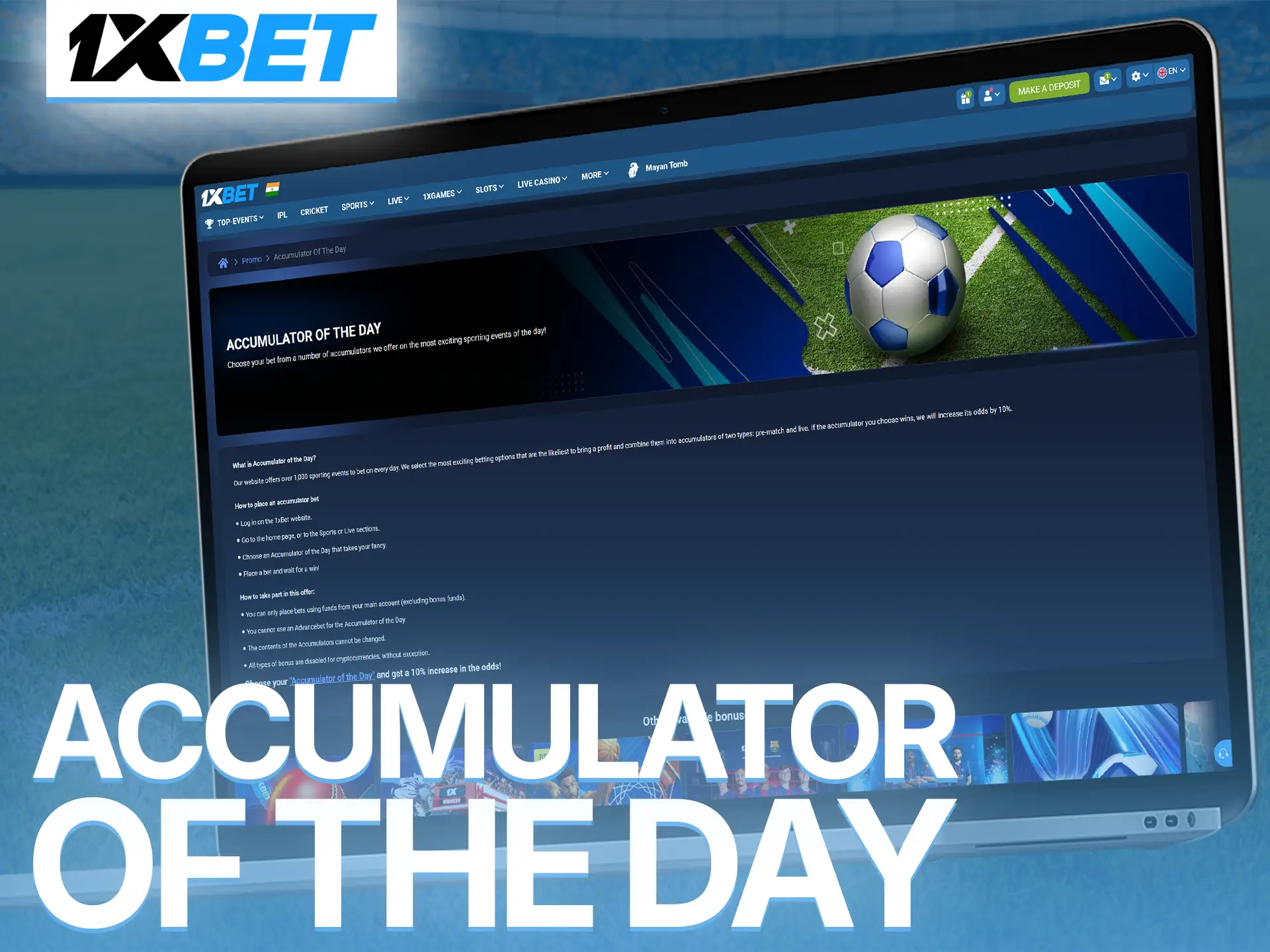 Place an accumulator football bet to receive a boost.