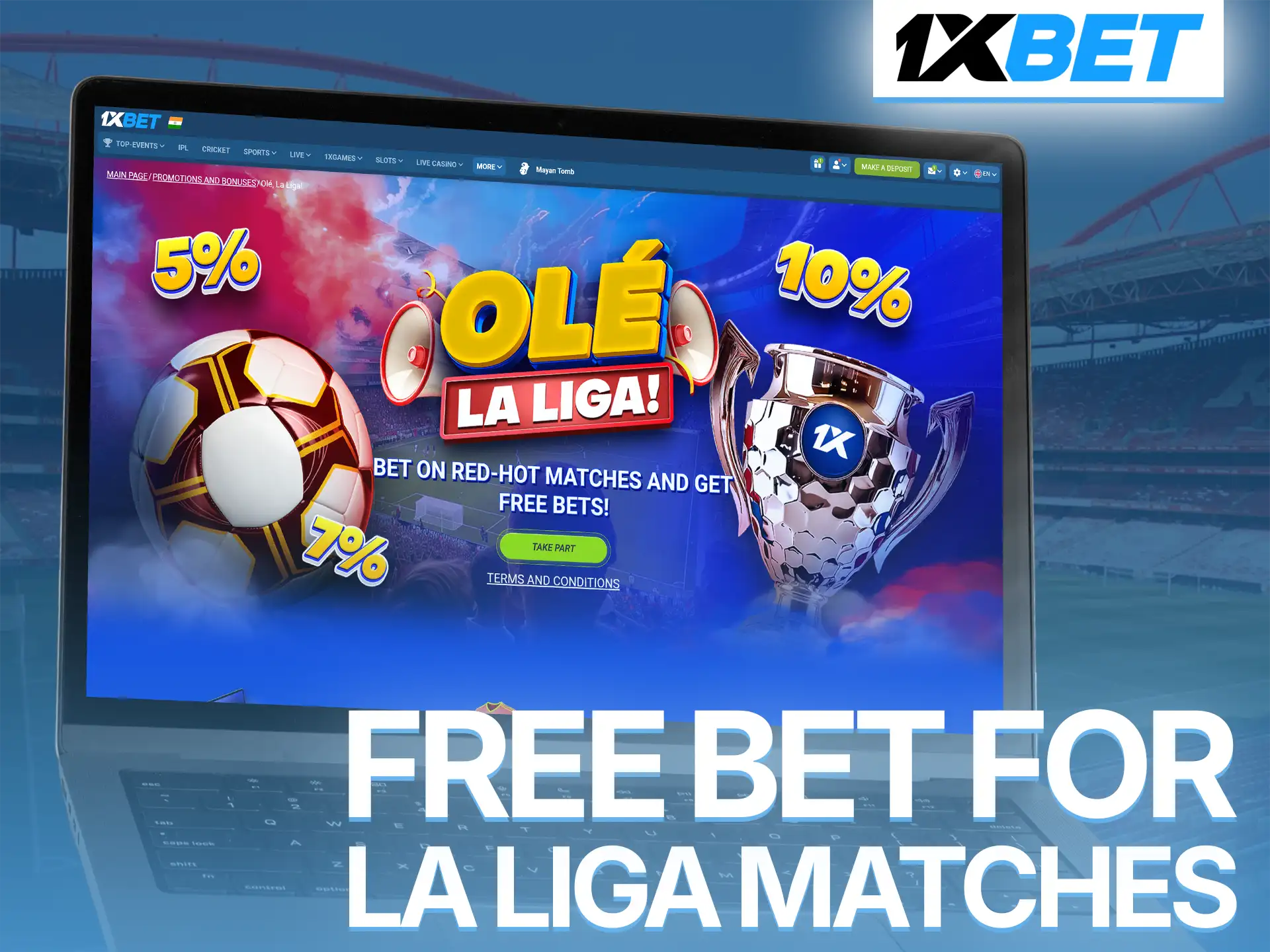 Use a free bet to predict the winner of exciting football La Liga matches.