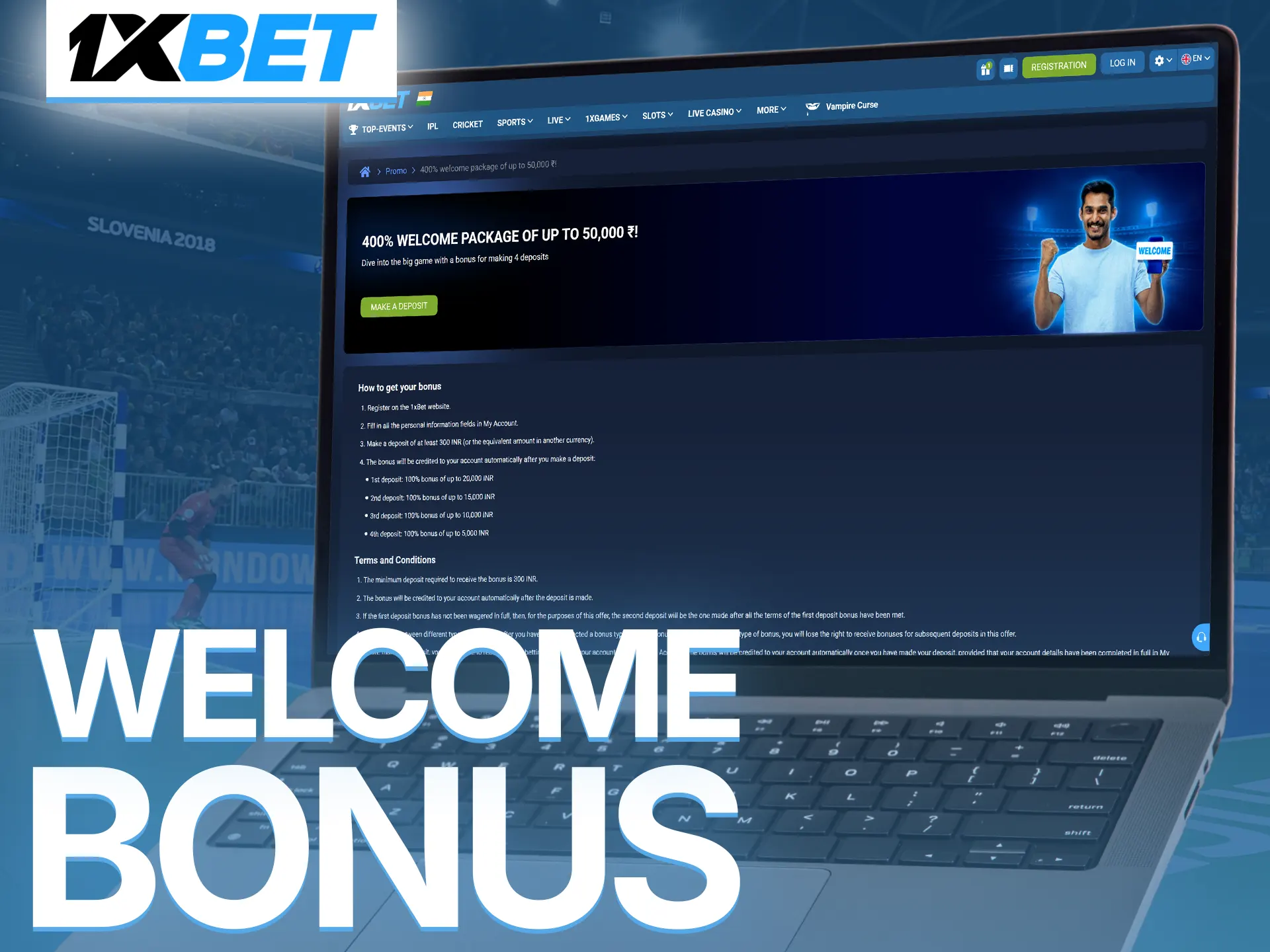 Claim a massive welcome bonus to upgrade your futsal betting sessions at 1xBet.