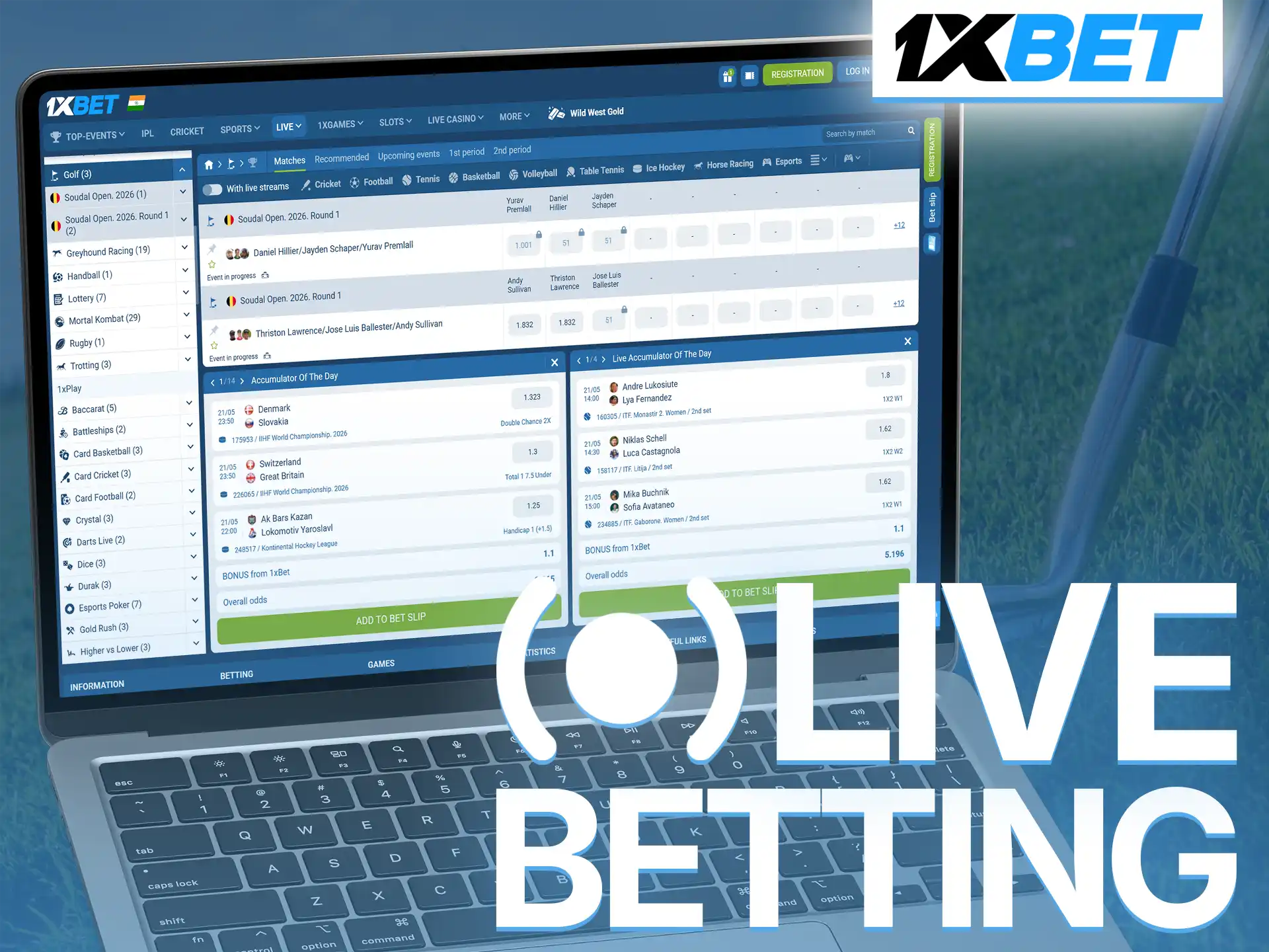 Join dynamic golf live betting sessions with real-time odds updates.