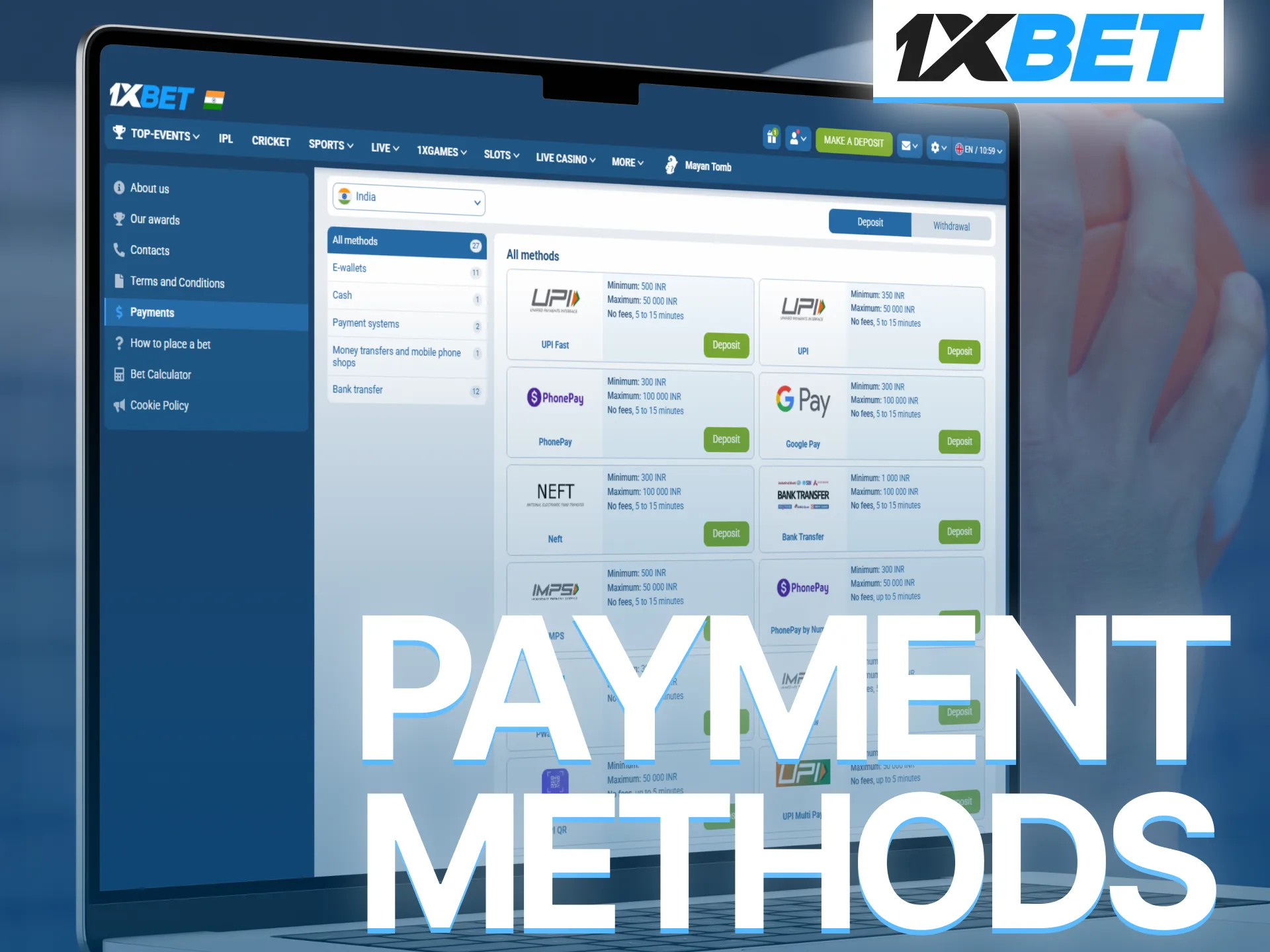 Use secure and convenient payment methods on 1xBet for smooth transactions.