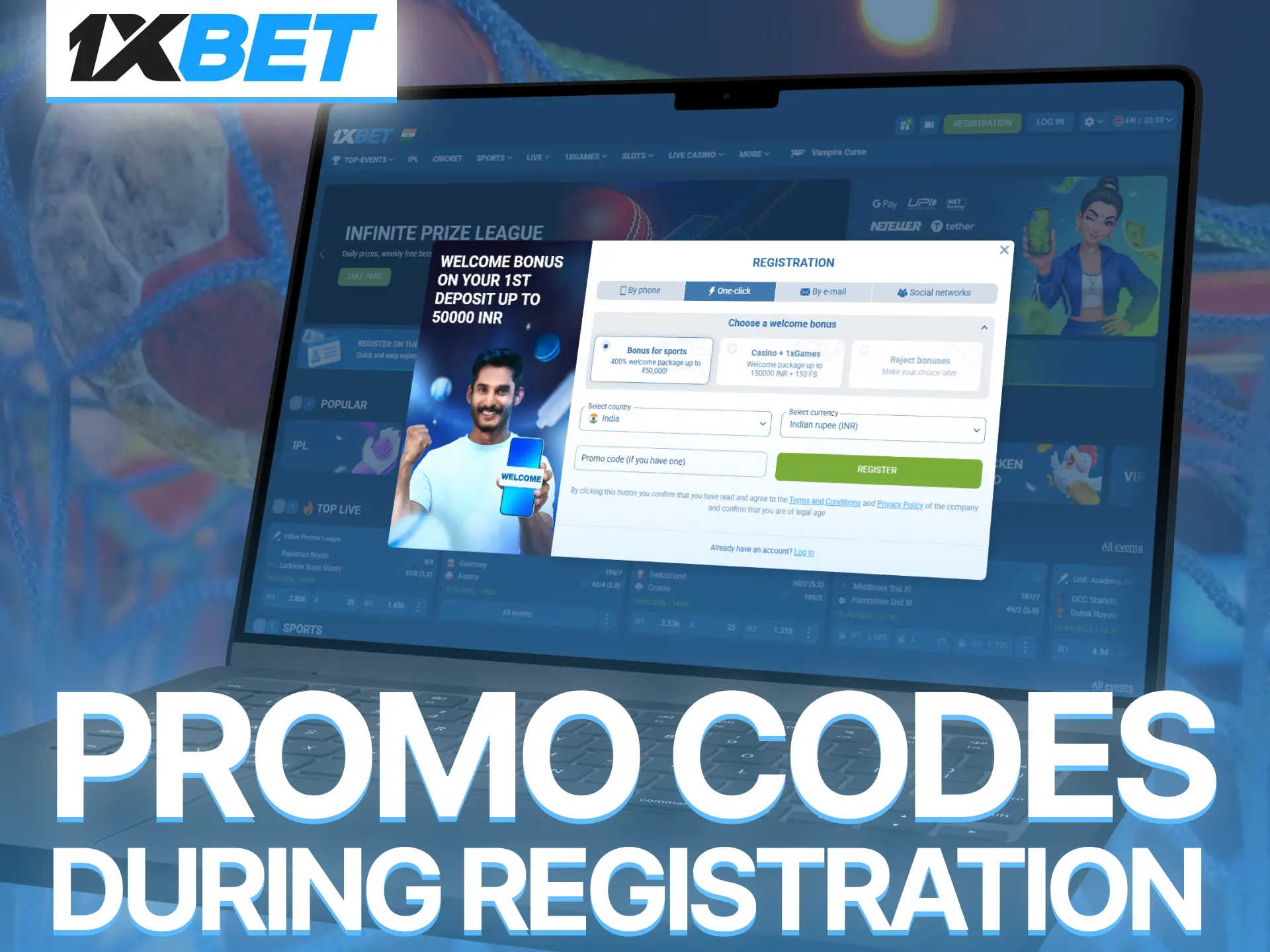 Unlock special 1xBet bonuses using promo codes during registration process easily.