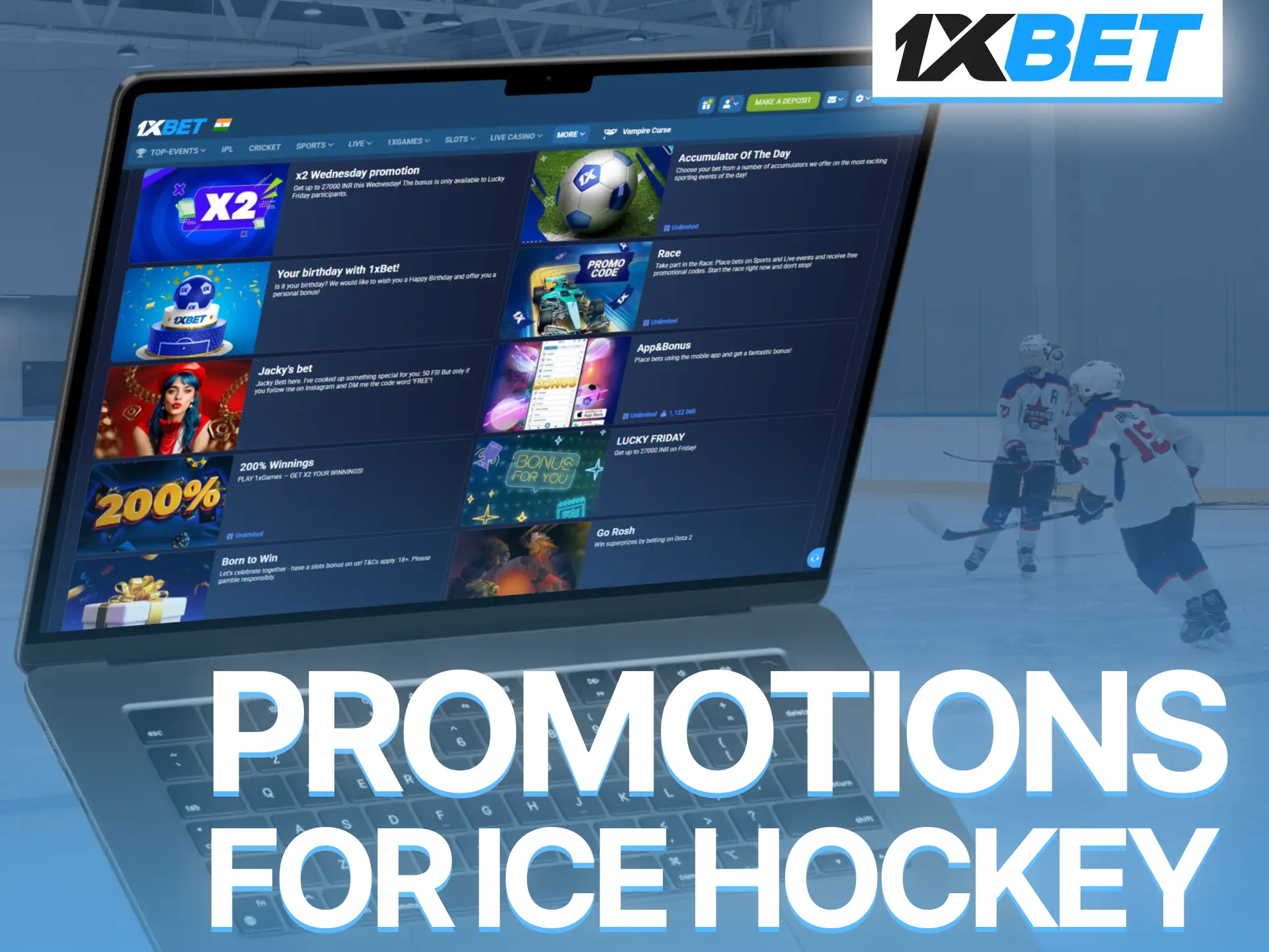 Claim exclusive 1xBet promotions designed for passionate ice hockey bettors everywhere.