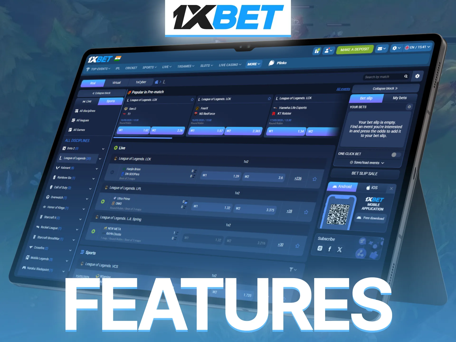 Discover why Indian bettors choose 1xBet for League of Legends betting consistently.
