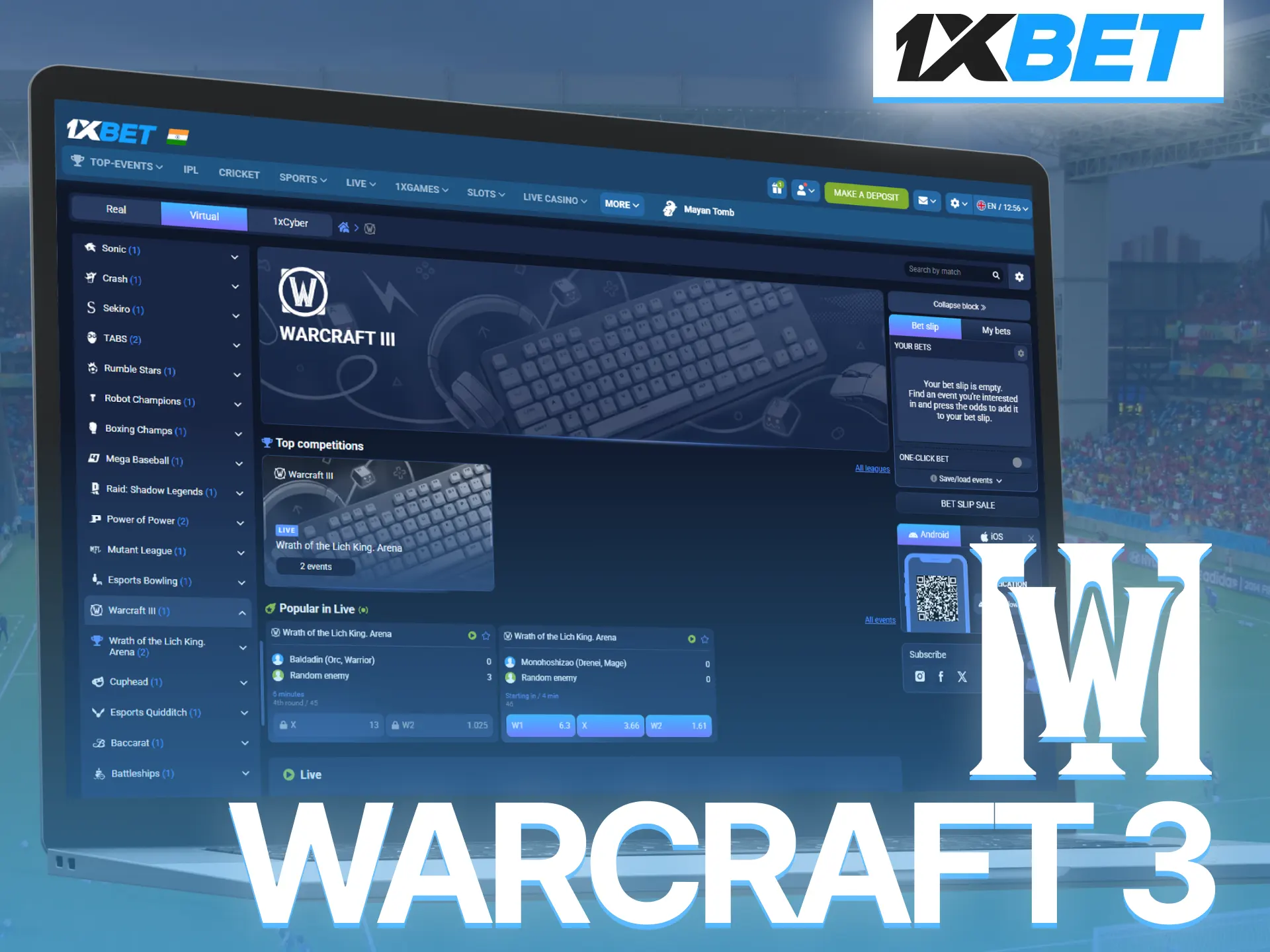 Follow Warcraft 3 betting markets on 1xBet and enjoy esports excitement.
