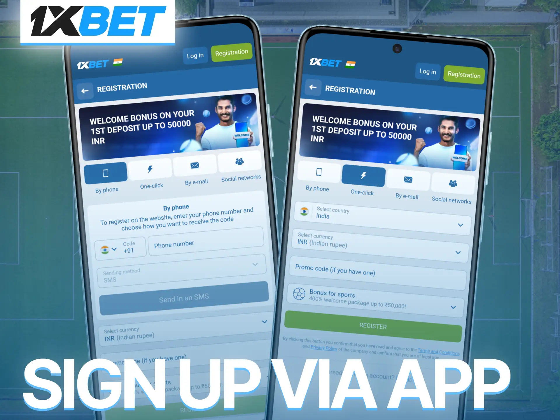 Complete 1xBet registration through mobile app and start playing anywhere.