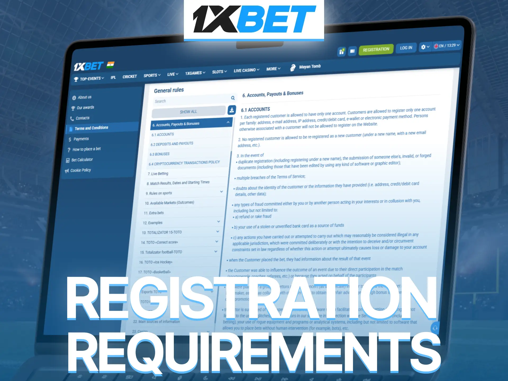 Follow important 1xBet account creation rules and avoid registration issues.