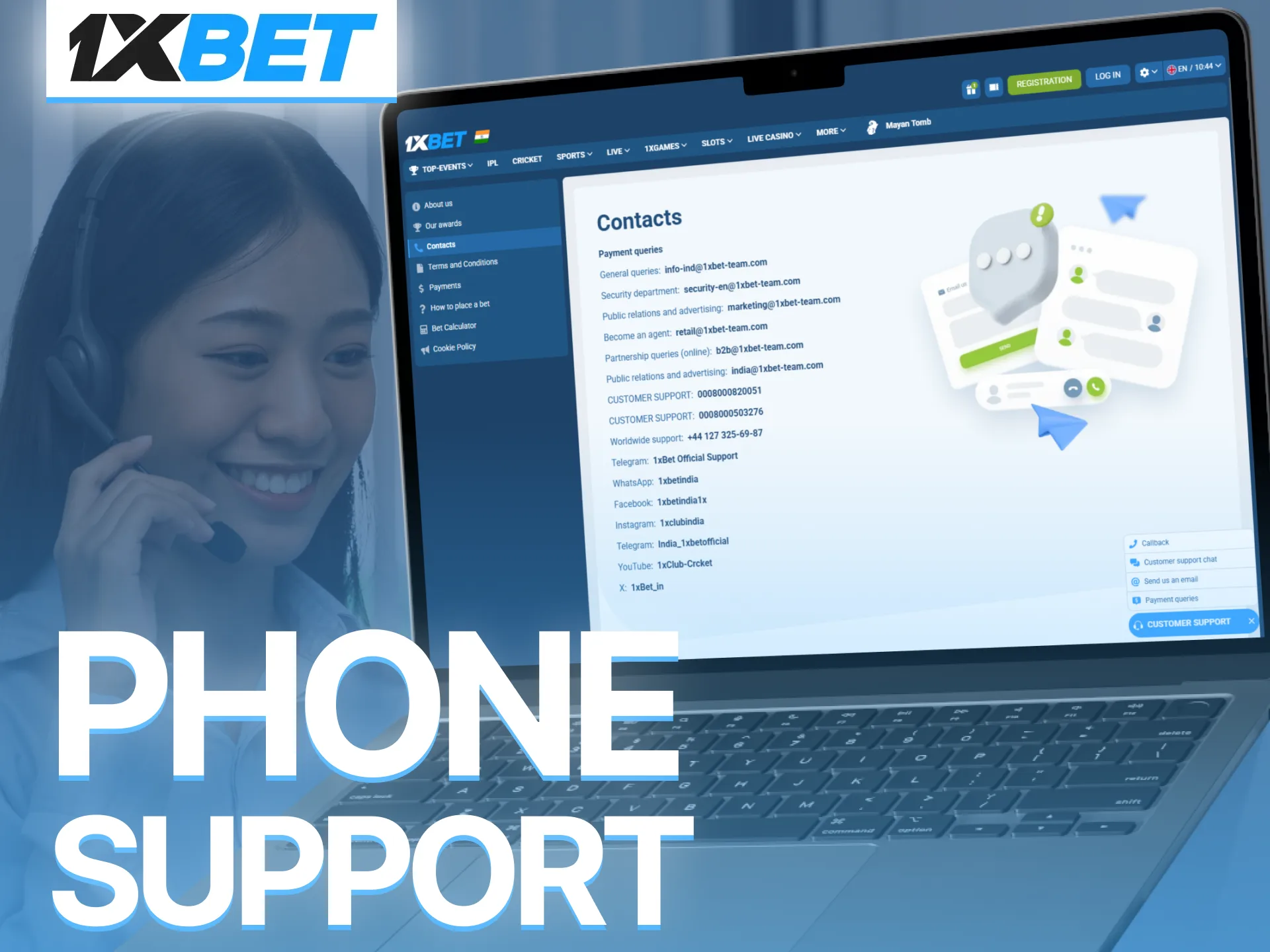 Call 1xBet Indian customer support and resolve betting problems efficiently.