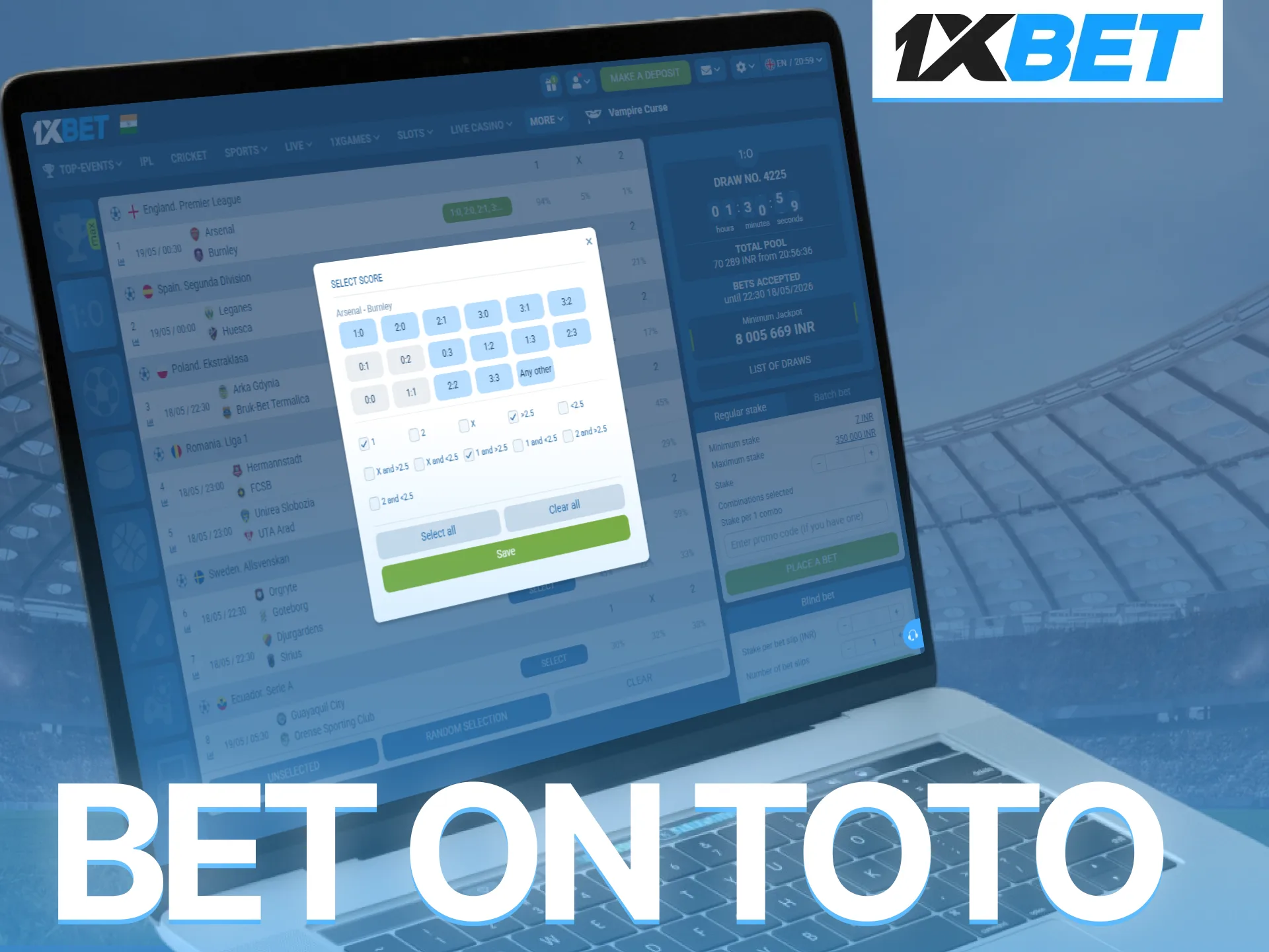 Learn the step-by-step process for placing a winning TOTO bet on 1xBet.