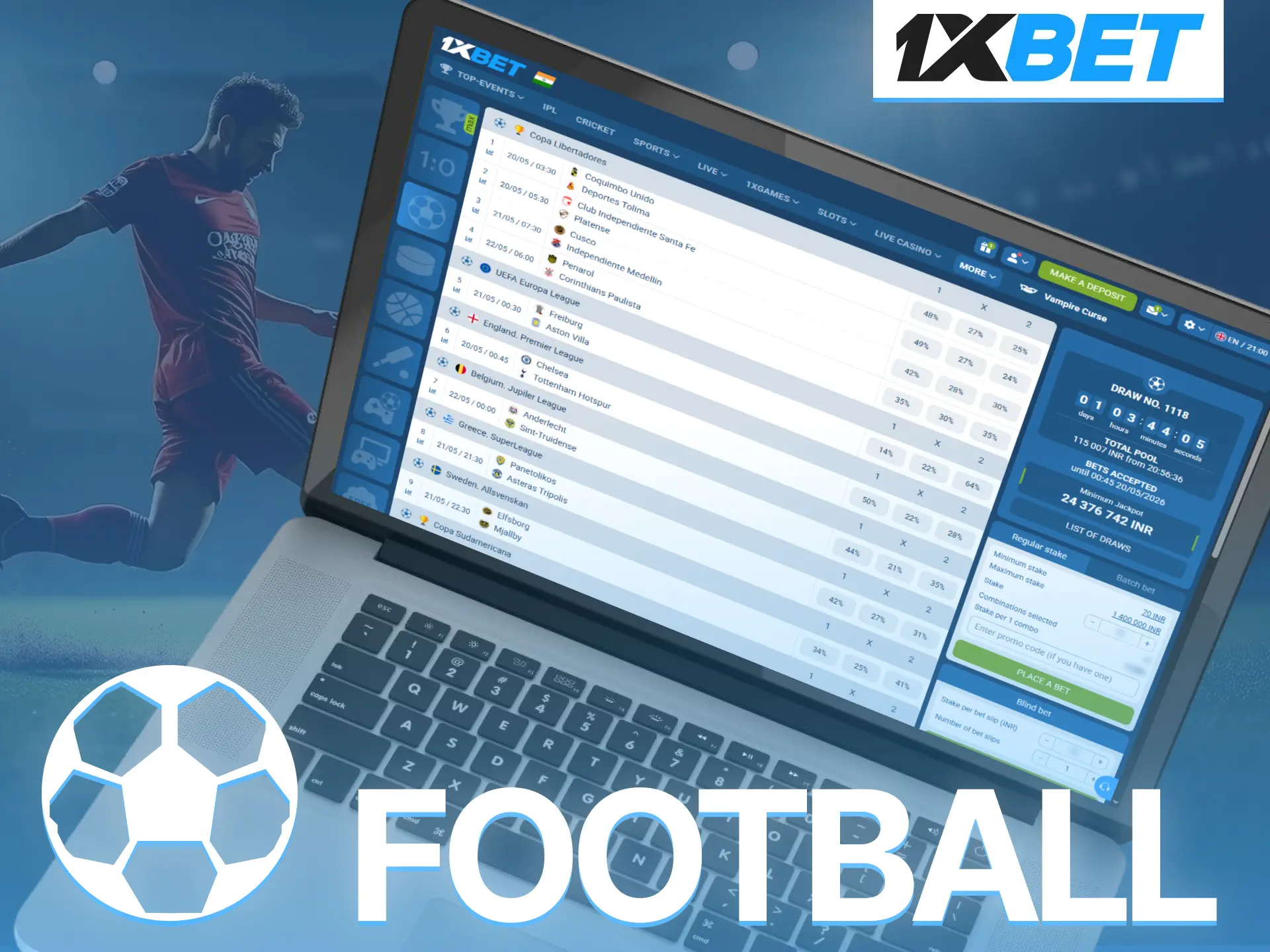 Predict match outcomes across major football leagues featured in 1xBet TOTO.