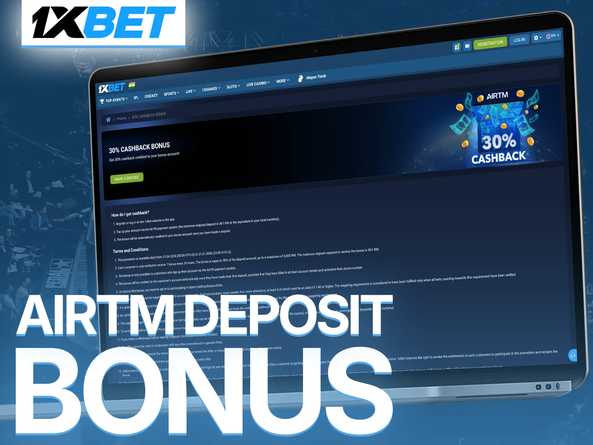 Get a 180% 1xBet bonus on deposits to improve your UFC betting.