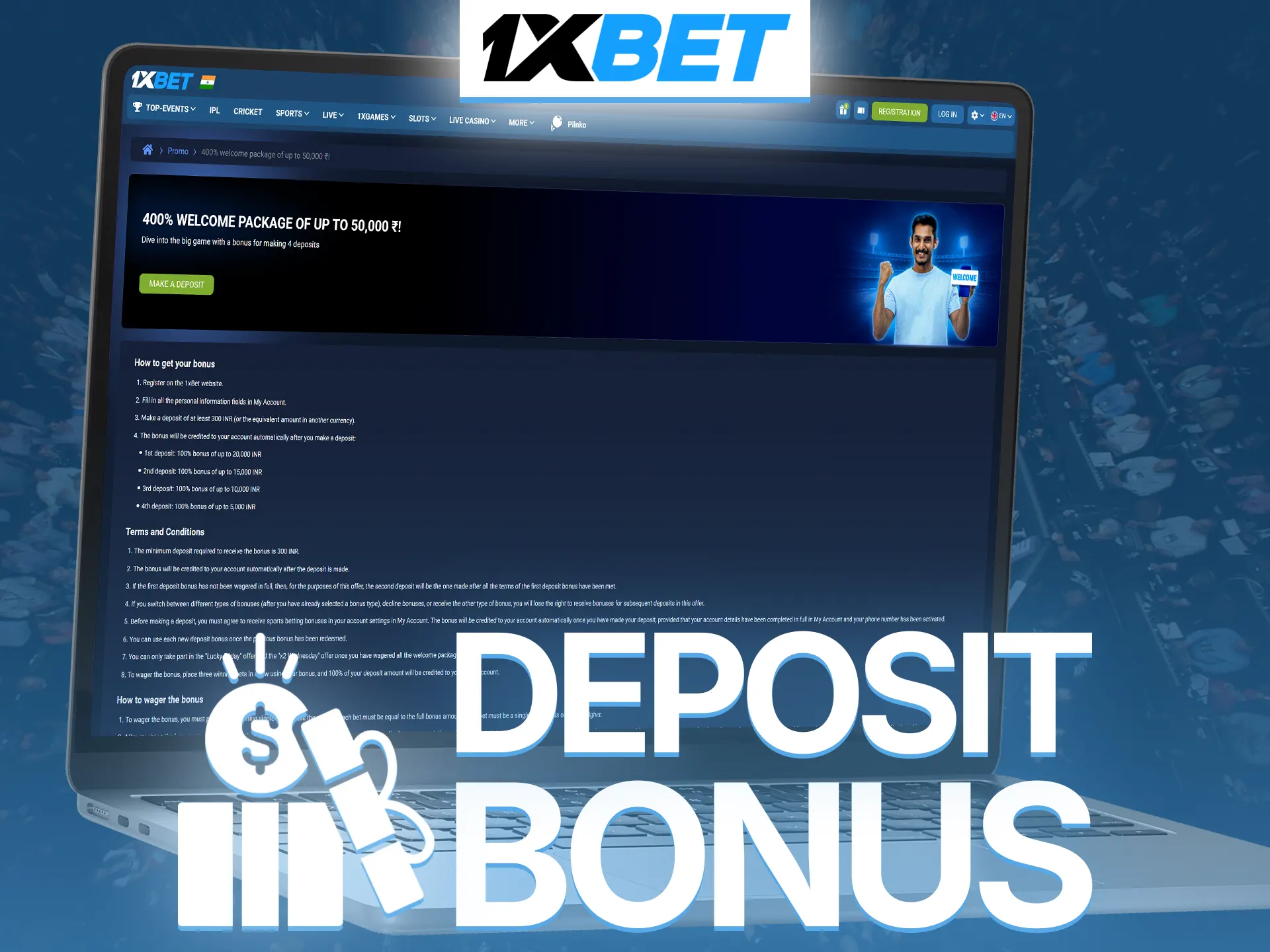 Activate your 1xBet deposit bonus to wager on upcoming UFC fights.