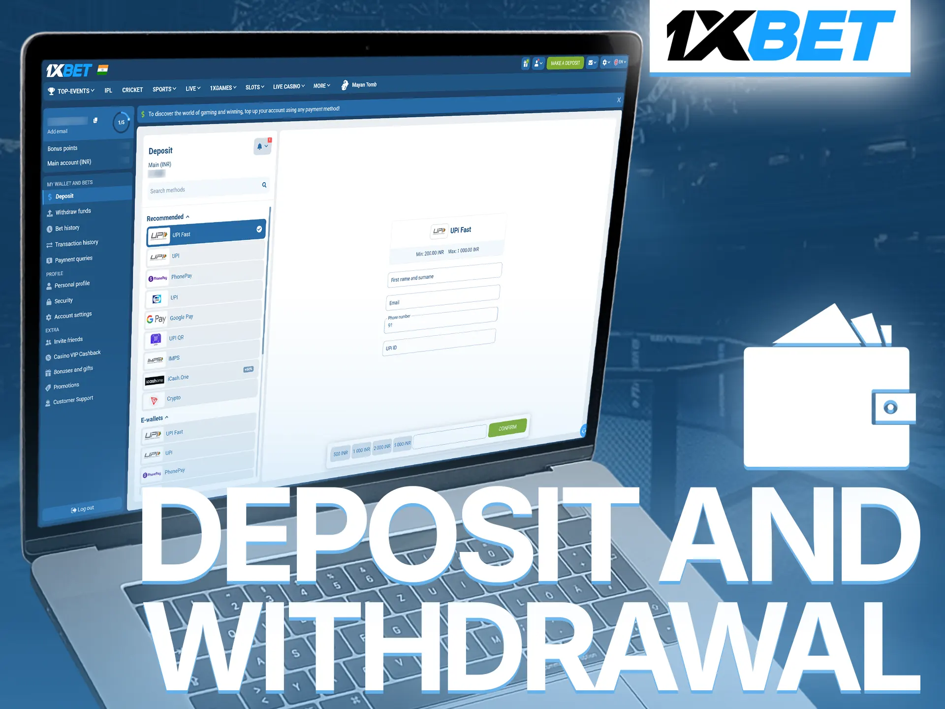 Utilize safe 1xBet payment systems to manage your UFC betting funds.