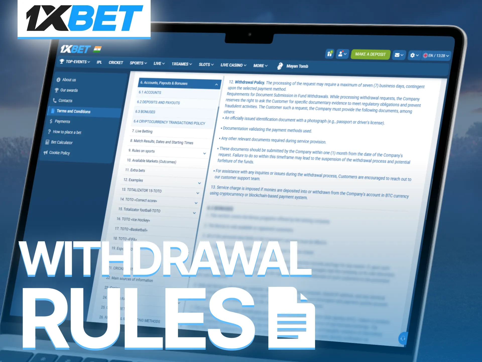 Follow essential 1xBet withdrawal rules and avoid payment processing issues.